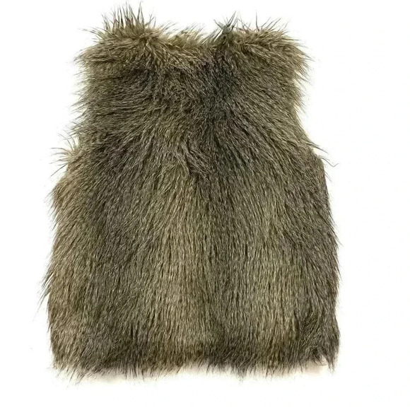 Buffalo David Bitton Brown Super Plush Faux Fur 70’s V-Neck Cropped Vest Size M - Picture 10 of 16